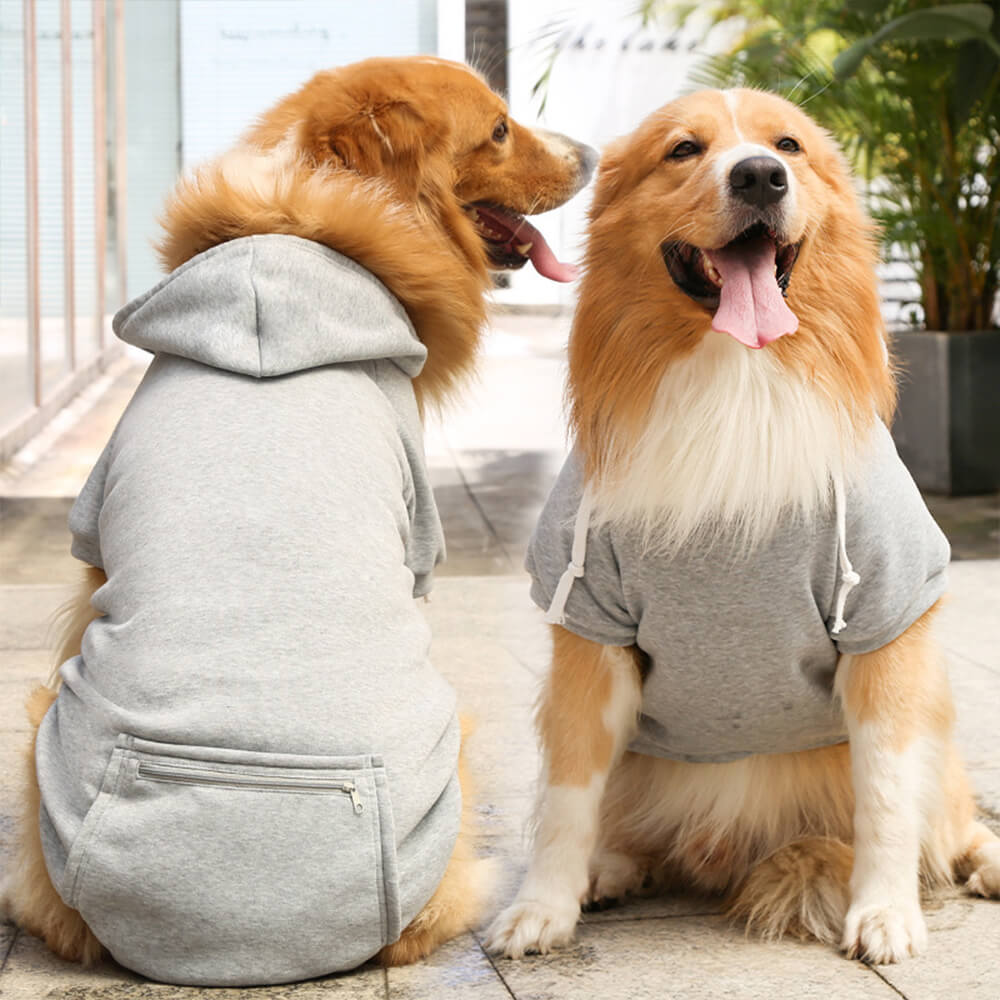 Sudadera con capucha de color sólido para combinar con el perro y su dueño