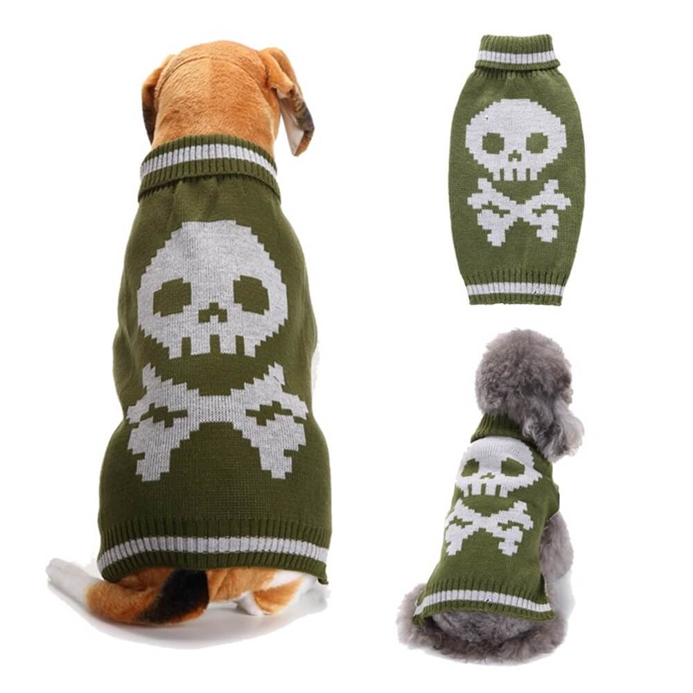 Suéter de Halloween para mascotas | Ropa cálida y acogedora para perros con estampado de Halloween