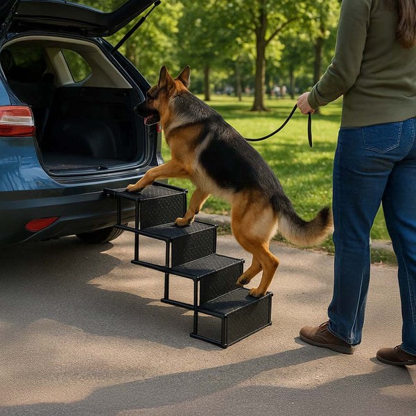 Viaje Portable Plegado de 4 pasos Cuerdad de coche para perros sin deslizamiento