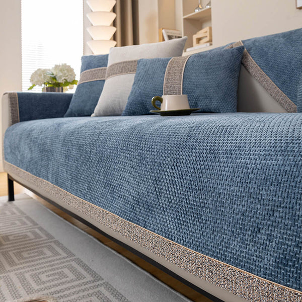 Tweed moderno de la temporada Tweed Woven Chenille Anti-Slip Couch Coach