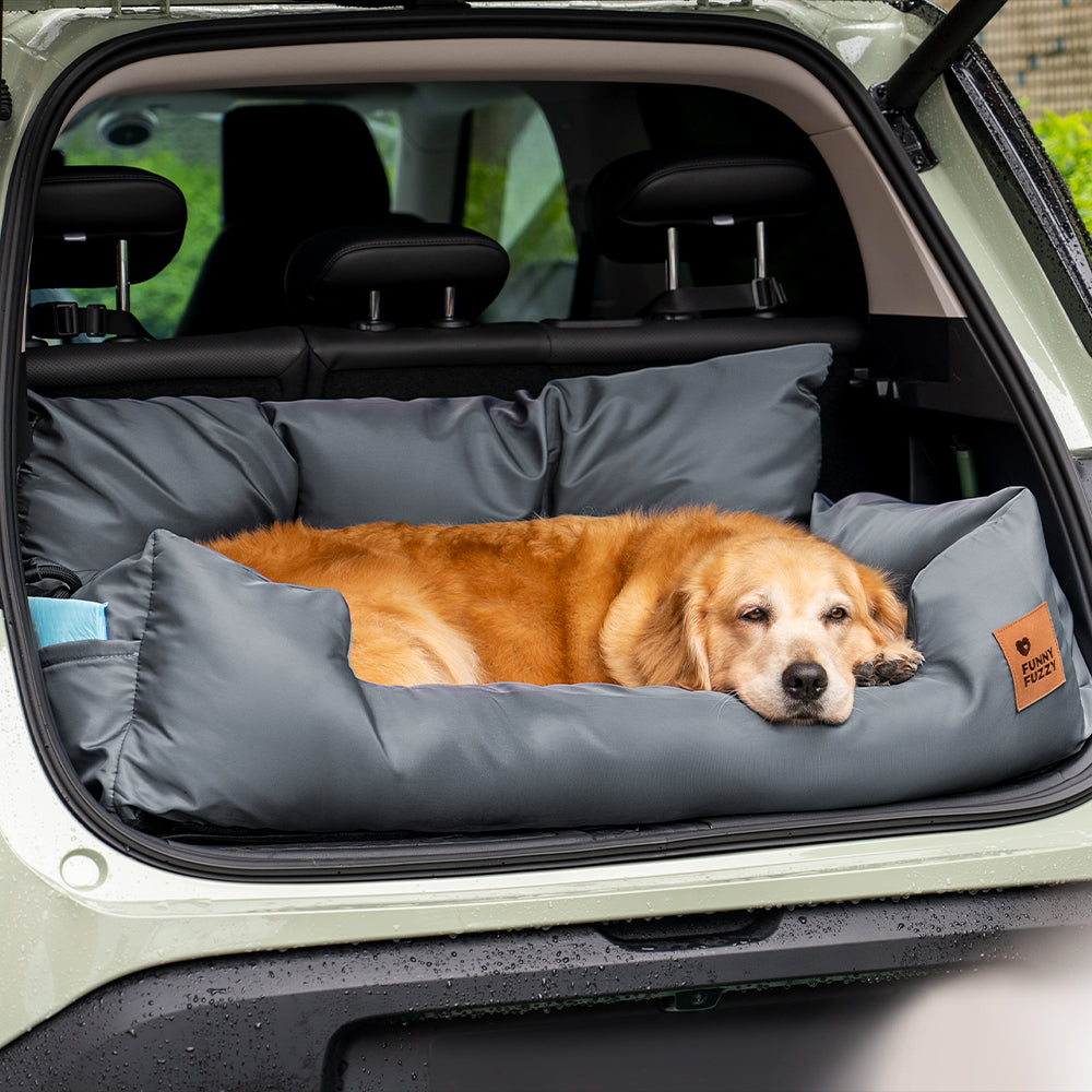 Cama de Asiento Trasero para Perros de Tamaño Mediano a Grande con Refuerzo para Viajes en Coche