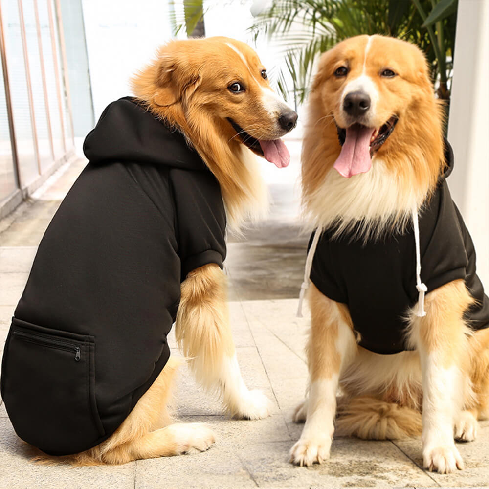 Sudadera con capucha de color sólido para combinar con el perro y su dueño