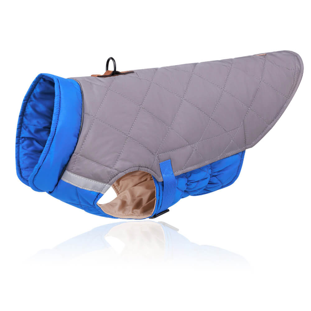 Chaqueta acolchada ajustable para perros: cálida y segura para paseos invernales