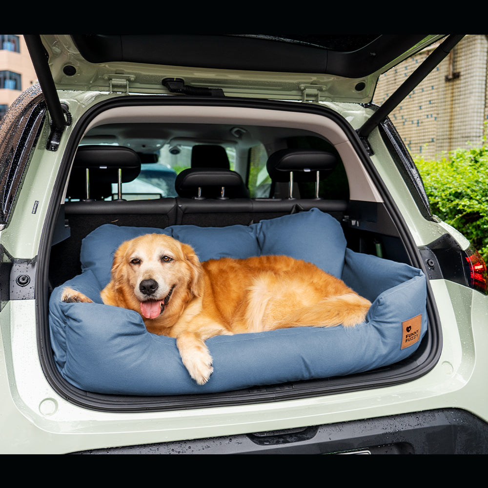 Cama de Asiento Trasero para Perros de Tamaño Mediano a Grande con Refuerzo para Viajes en Coche