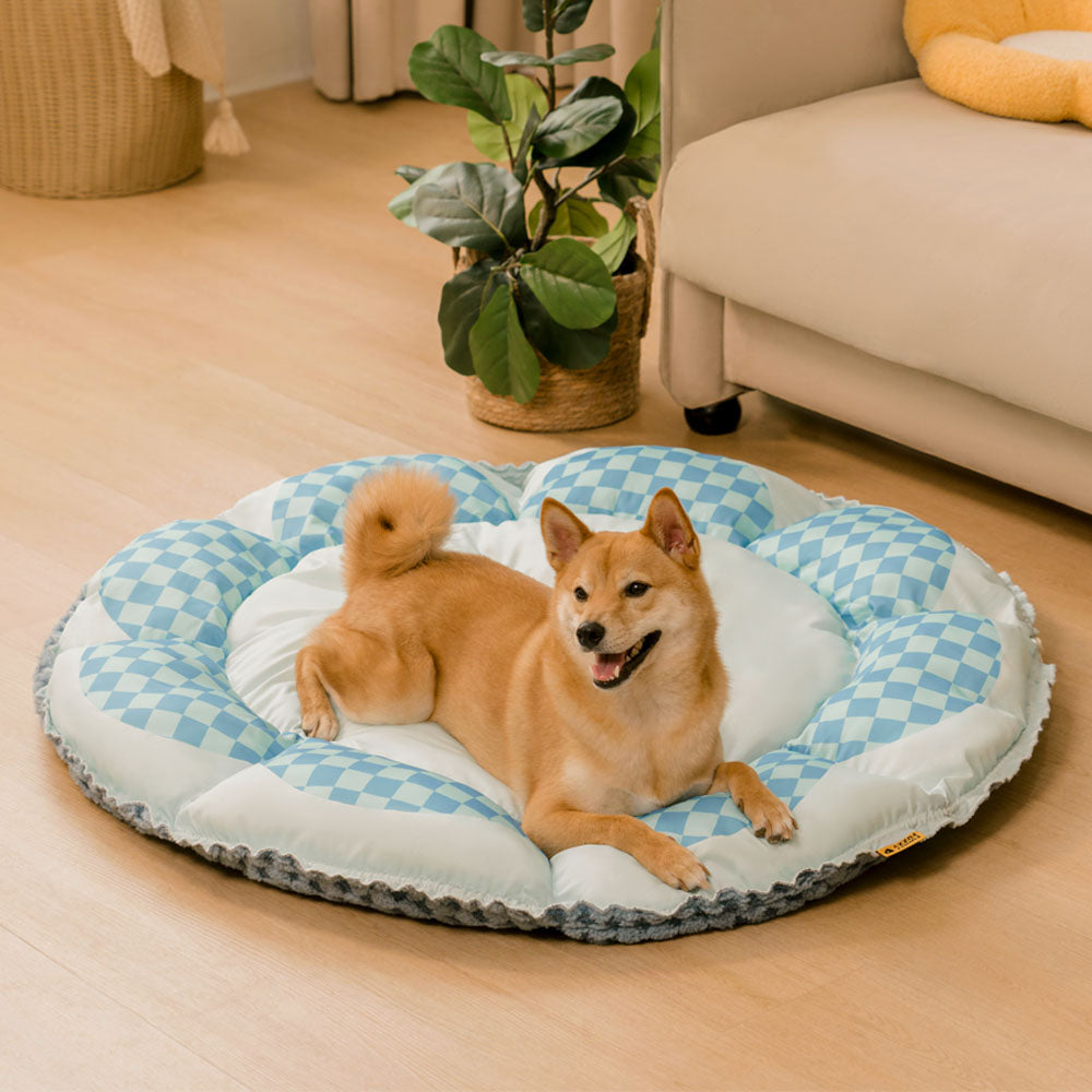 Cama para perros redonda con colchón de refrigeración reversible de doble cara