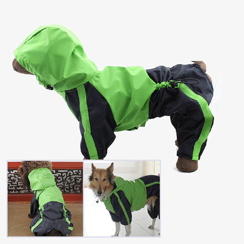 Impermeable de cobertura completa para perros impermeable de tela Oxford con patas y capucha