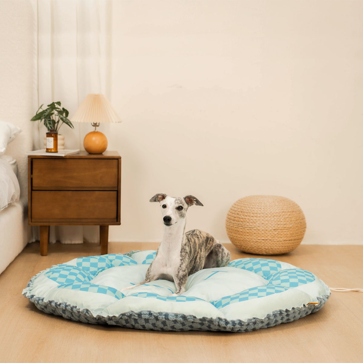 Cama para perros redonda con colchón de refrigeración reversible de doble cara