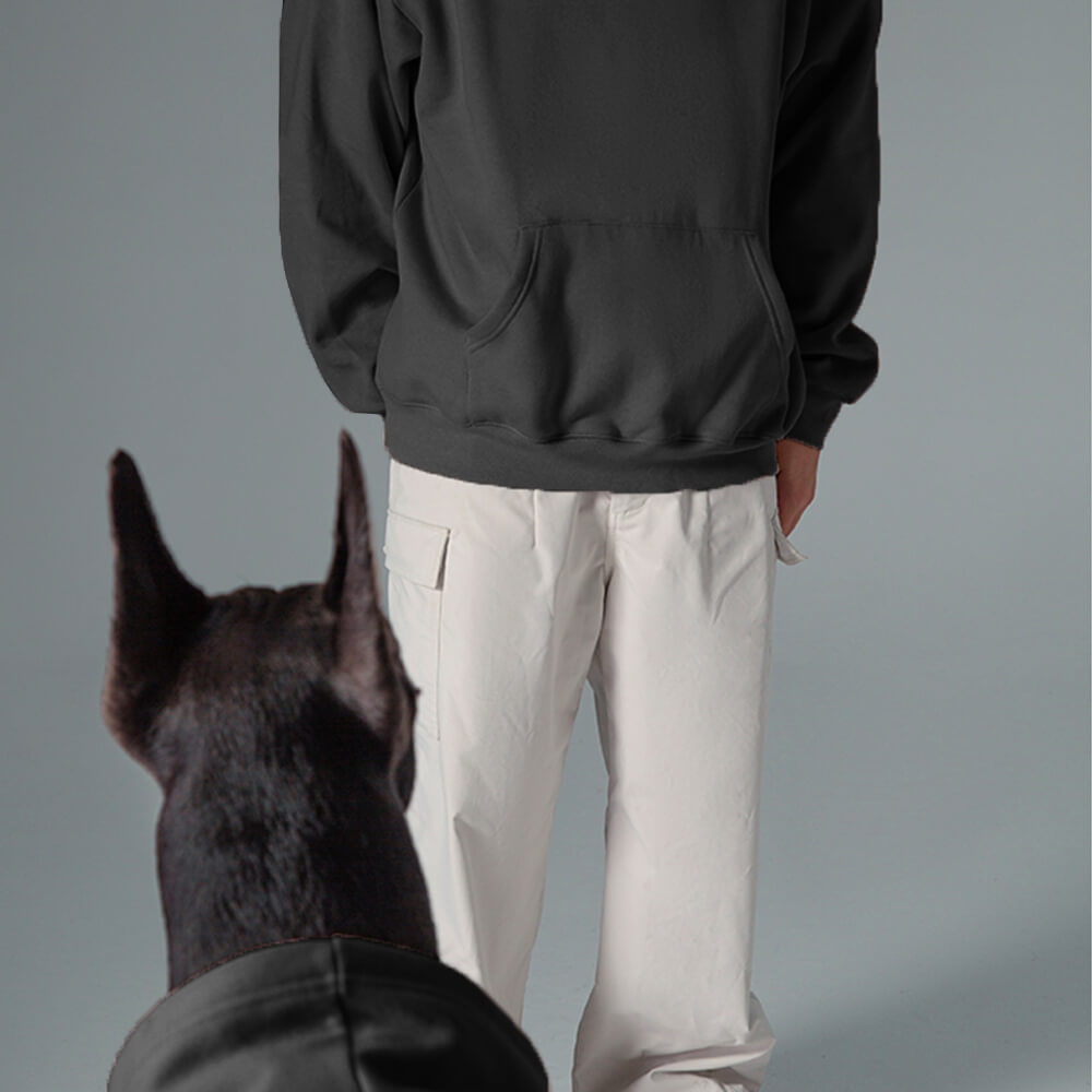 Sudadera con capucha de color sólido para combinar con el perro y su dueño