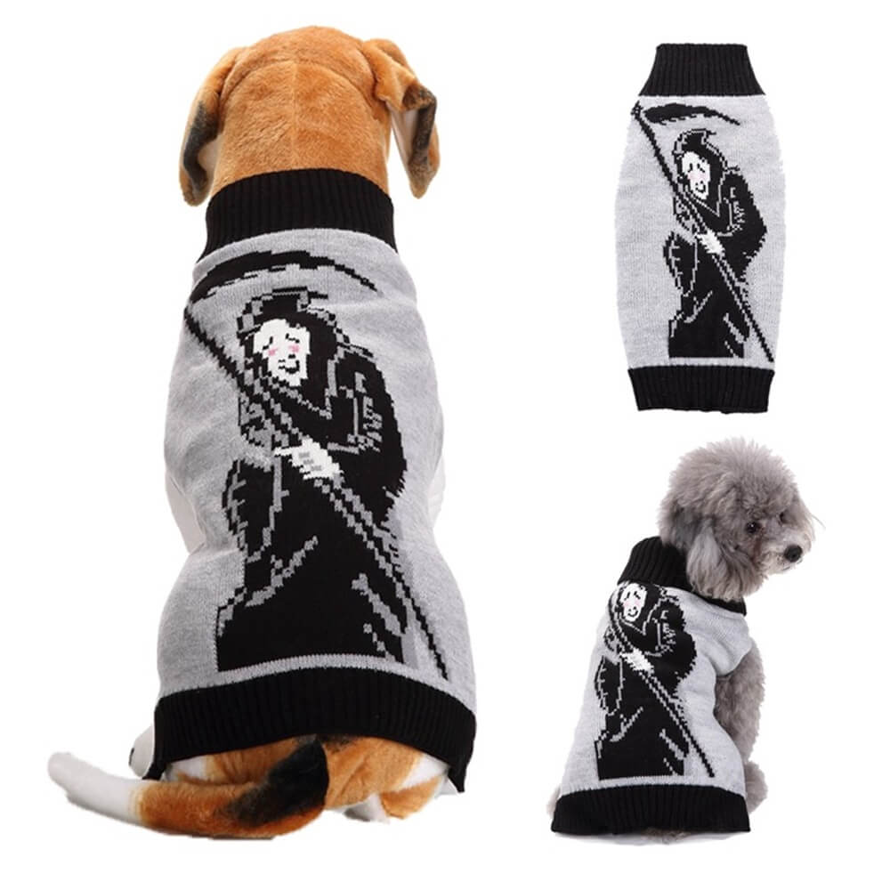 Suéter de Halloween para mascotas | Ropa cálida y acogedora para perros con estampado de Halloween