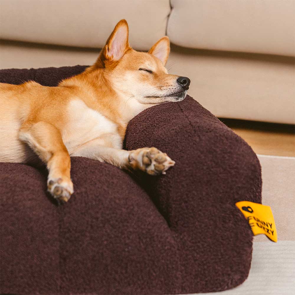 Sofá cama ortopédico grande para perros con reposacabezas suave y de apoyo - Cloudy Napper