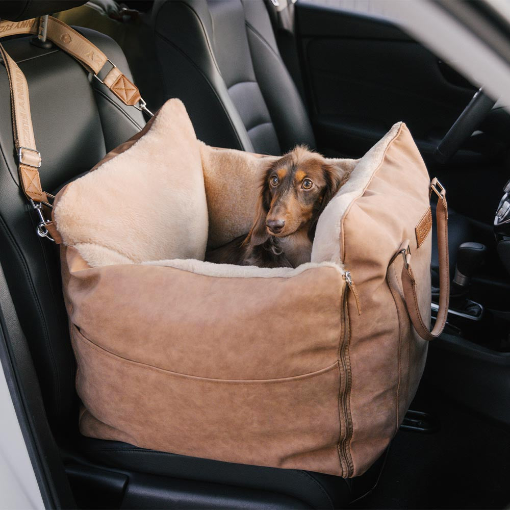 Asiento elevador para coche para perros grande, mullido, cálido, antideslizante y seguro - Ride and Rover