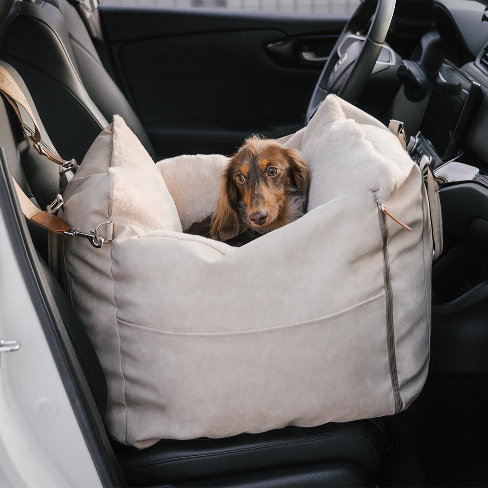 Asiento elevador para coche para perros grande, mullido, cálido, antideslizante y seguro - Ride and Rover