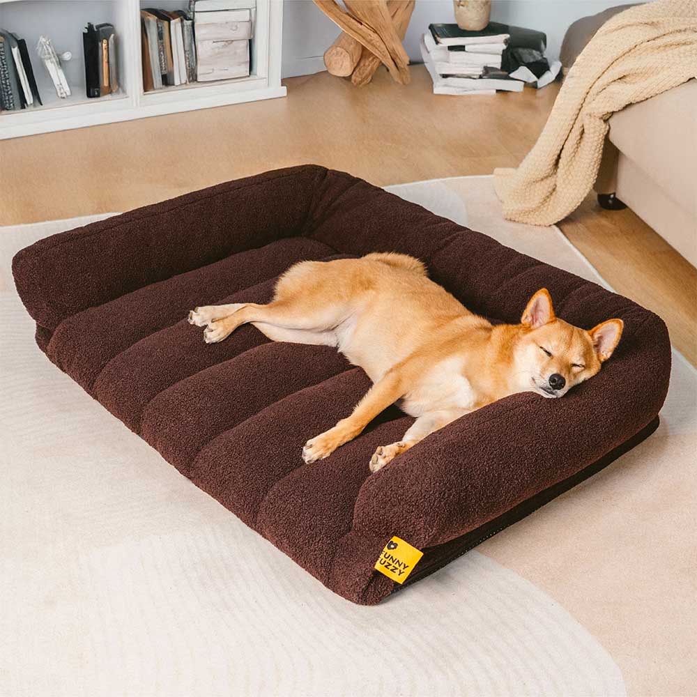 Sofá cama ortopédico grande para perros con reposacabezas suave y de apoyo - Cloudy Napper