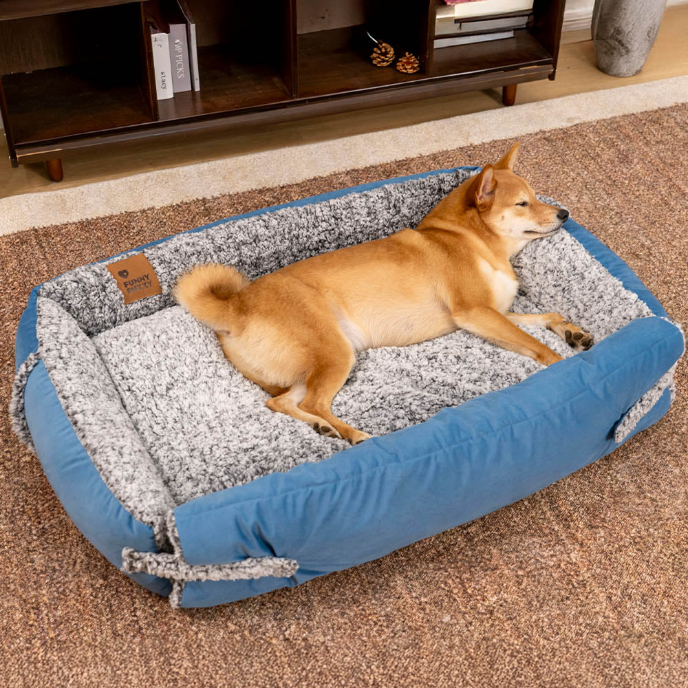 Cama grande y acogedora para perros con edredón plegable