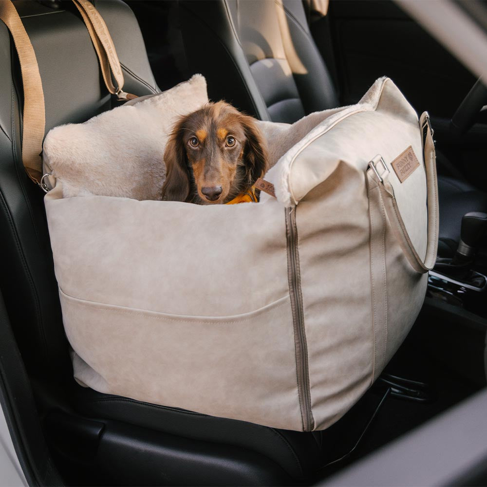 Asiento elevador para coche para perros grande, mullido, cálido, antideslizante y seguro - Ride and Rover