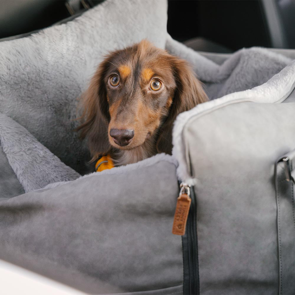 Asiento elevador para coche para perros grande, mullido, cálido, antideslizante y seguro - Ride and Rover