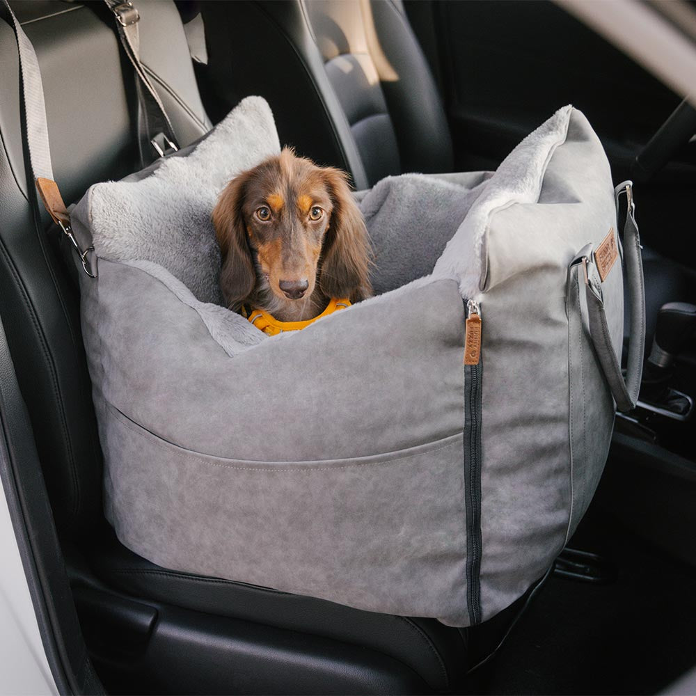 Asiento elevador para coche para perros grande, mullido, cálido, antideslizante y seguro - Ride and Rover