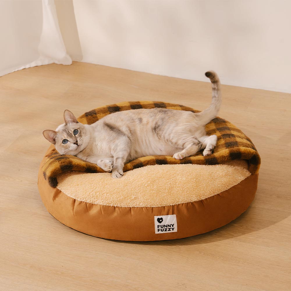 Cama de gato ultra suave y redonda para dormir