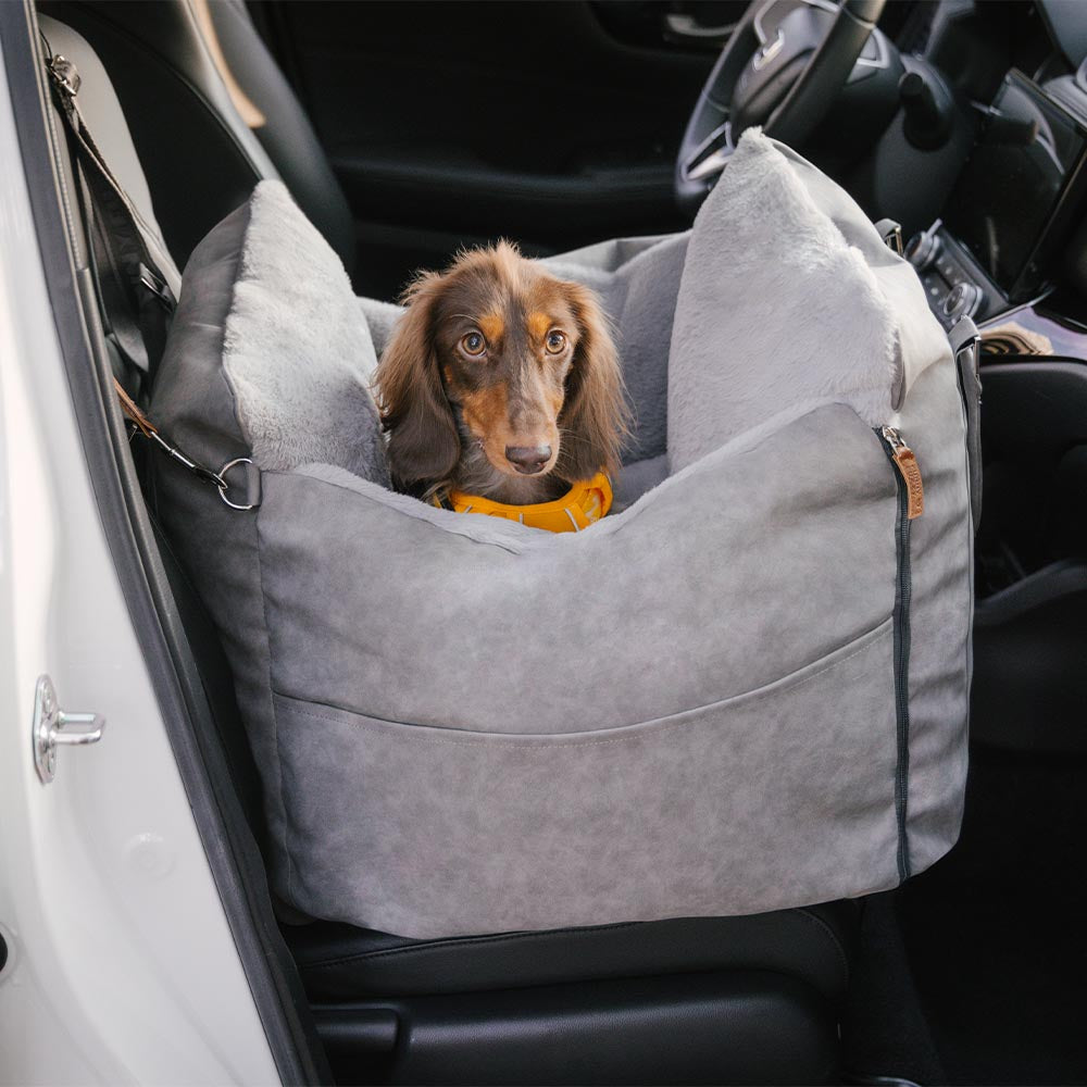 Asiento elevador para coche para perros grande, mullido, cálido, antideslizante y seguro - Ride and Rover