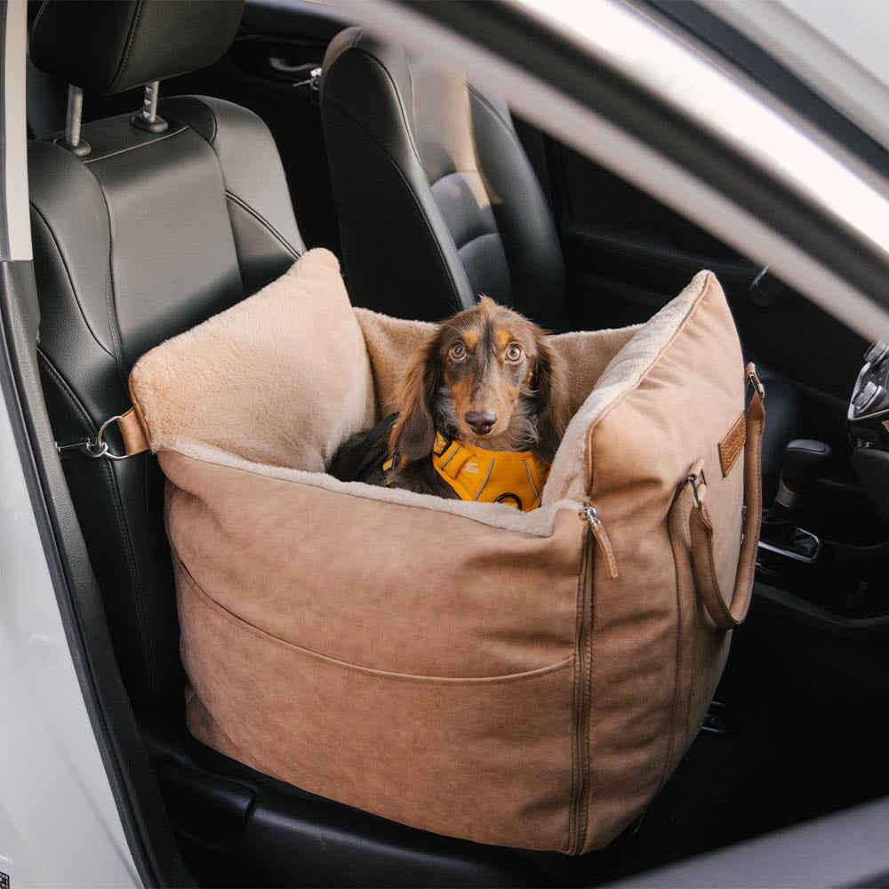 Asiento elevador para coche para perros grande, mullido, cálido, antideslizante y seguro - Ride and Rover