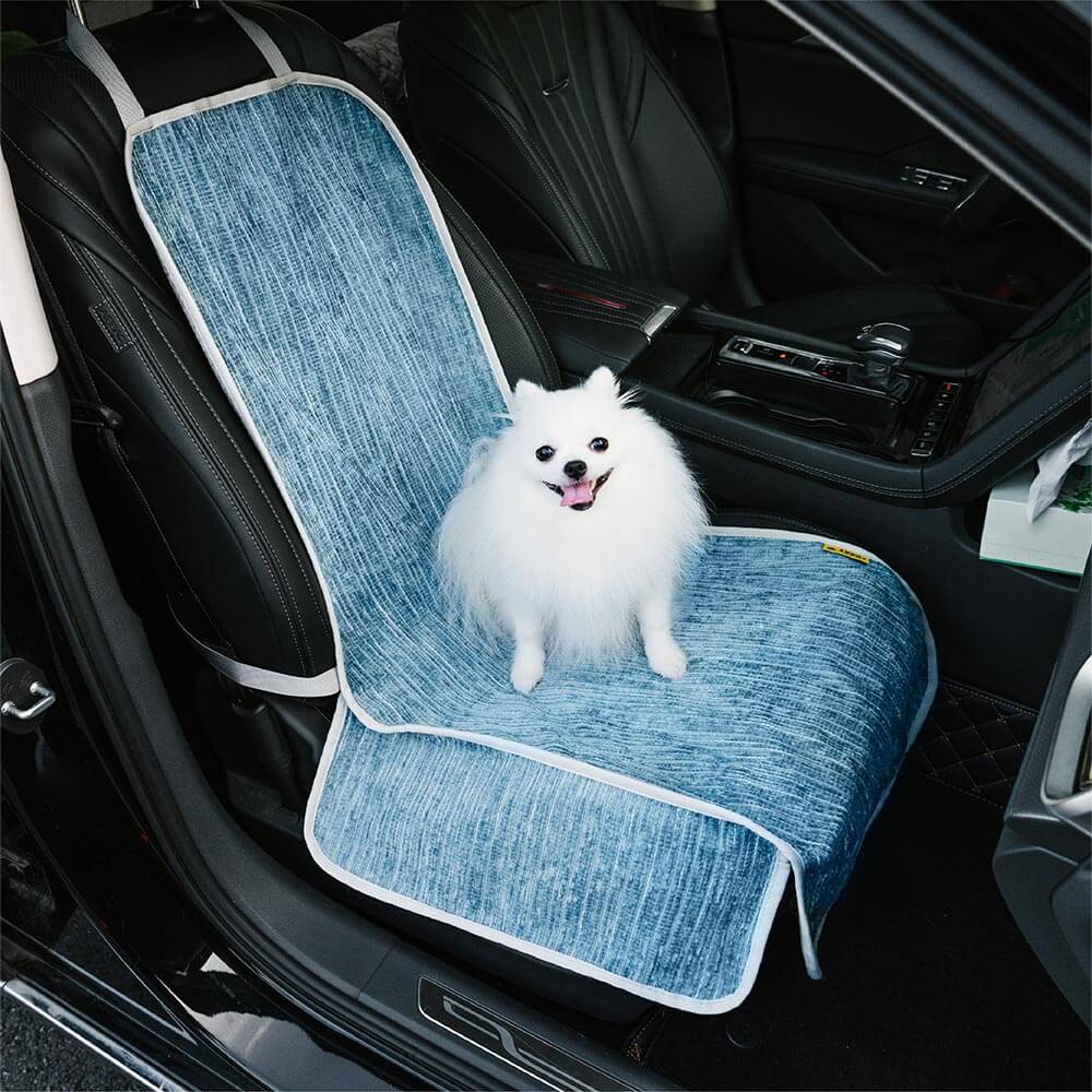 Funda protectora para asiento de coche para mascotas de chenilla a rayas, resistente al agua y más segura para la carretera