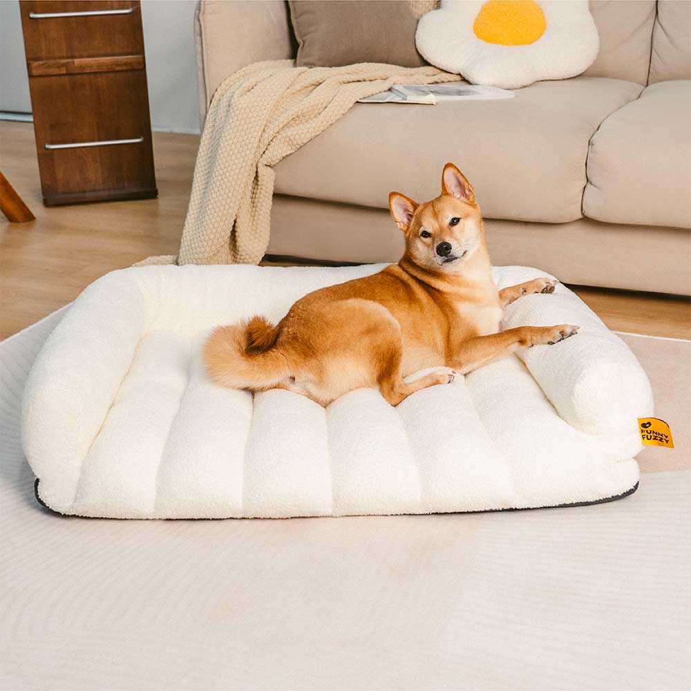 Sofá cama ortopédico grande para perros con reposacabezas suave y de apoyo - Cloudy Napper