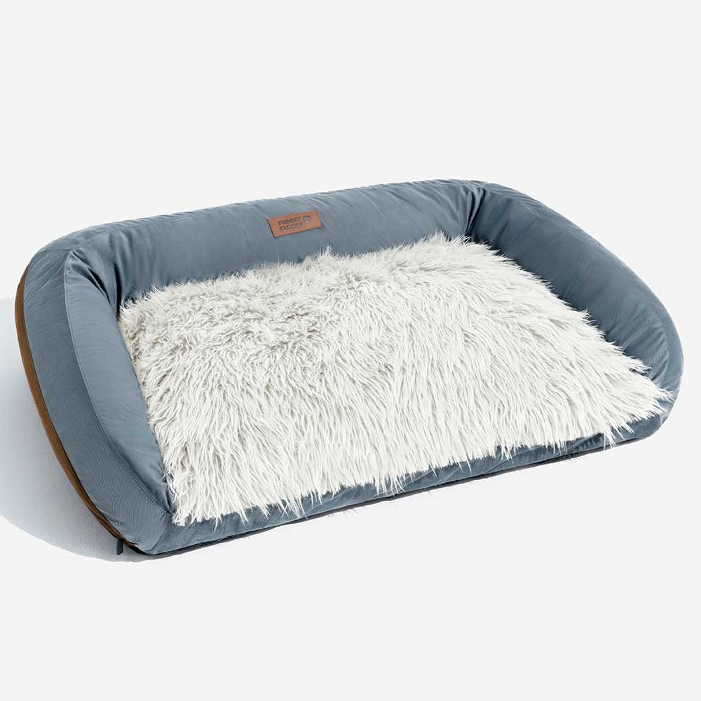 Sofá cama grande lavable y mullido para perros, con cojín acolchado, denim vaquero