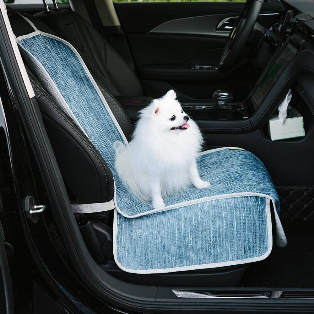 Funda protectora para asiento de coche para mascotas de chenilla a rayas, resistente al agua y más segura para la carretera