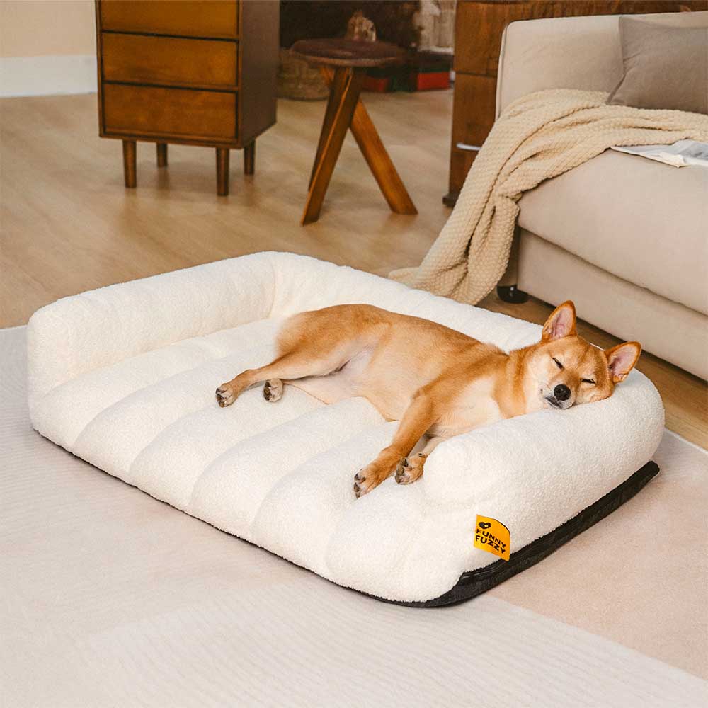 Sofá cama ortopédico grande para perros con reposacabezas suave y de apoyo - Cloudy Napper