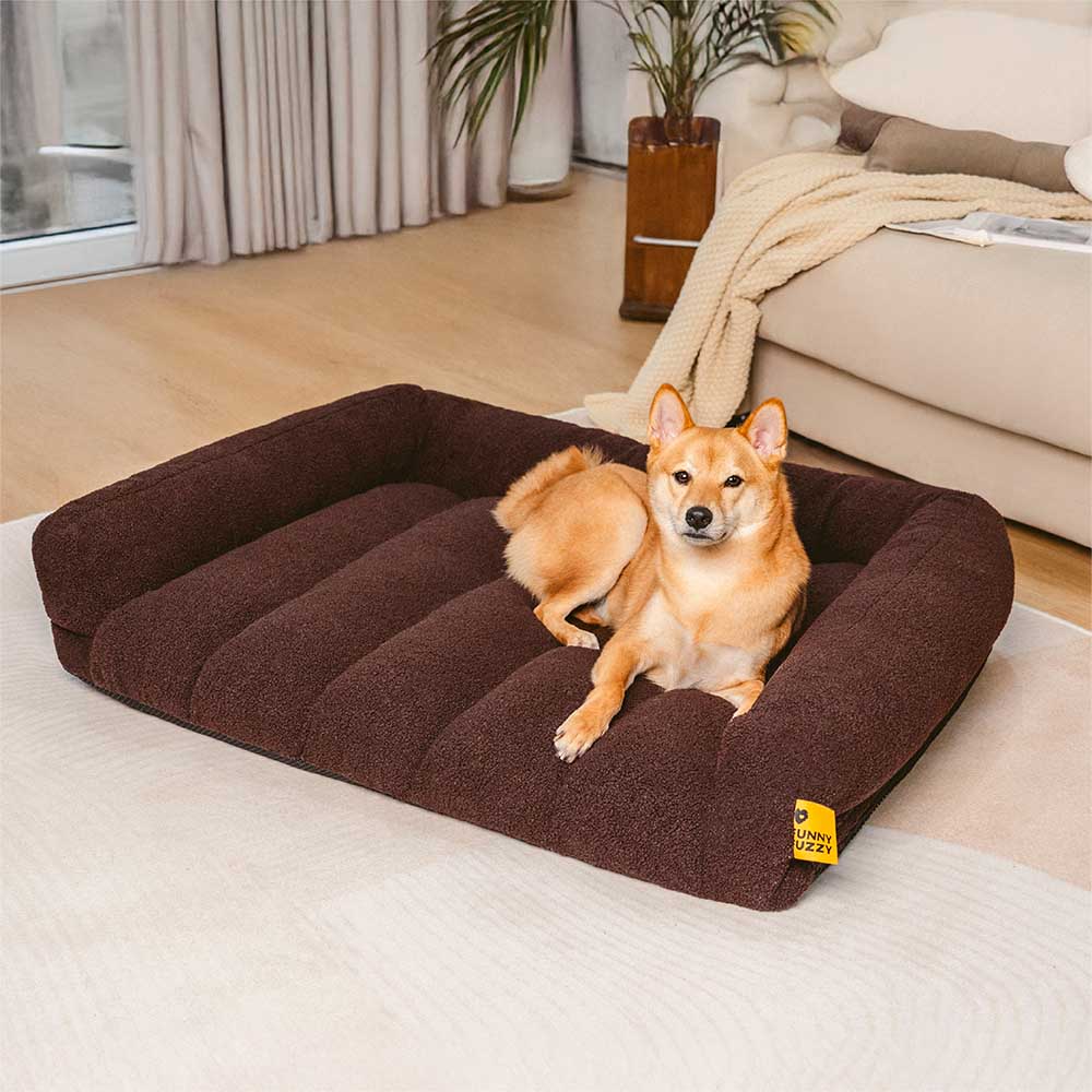 Sofá cama ortopédico grande para perros con reposacabezas suave y de apoyo - Cloudy Napper