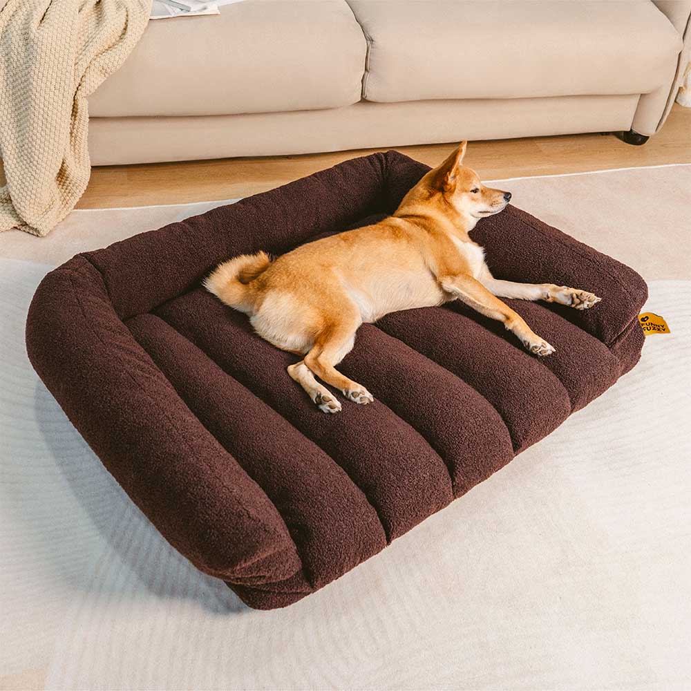 Sofá cama ortopédico grande para perros con reposacabezas suave y de apoyo - Cloudy Napper