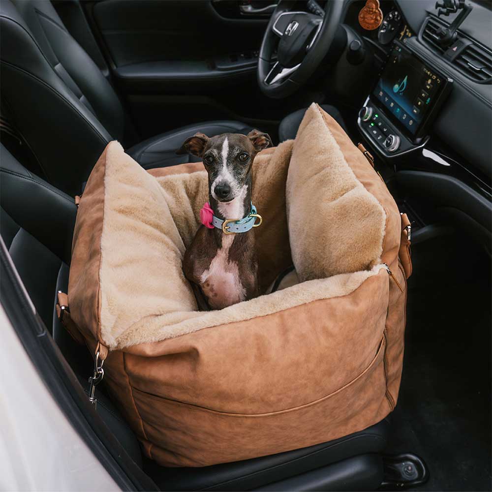 Asiento elevador para coche para perros grande, mullido, cálido, antideslizante y seguro - Ride and Rover