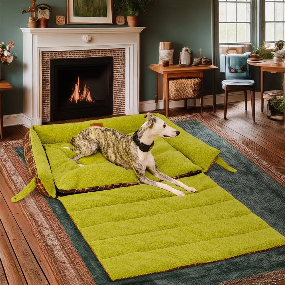 Cama grande y acogedora para perros con edredón plegable