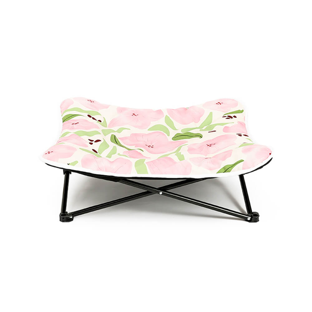 Cama plegable para perros y gatos a prueba de humedad con diseño floral