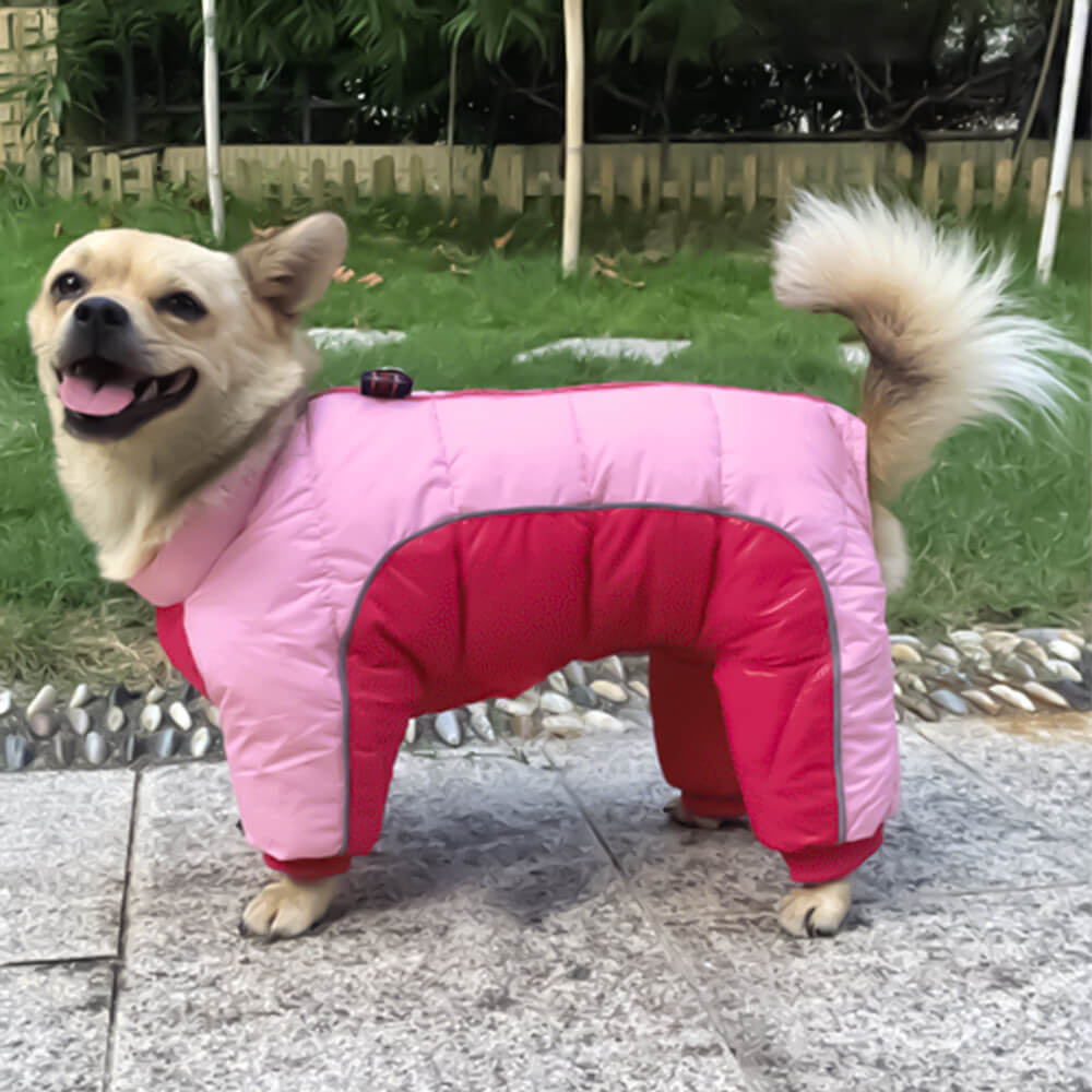 Abrigo para perros de cuatro patas impermeable, lavable y reflectante de máxima calidez