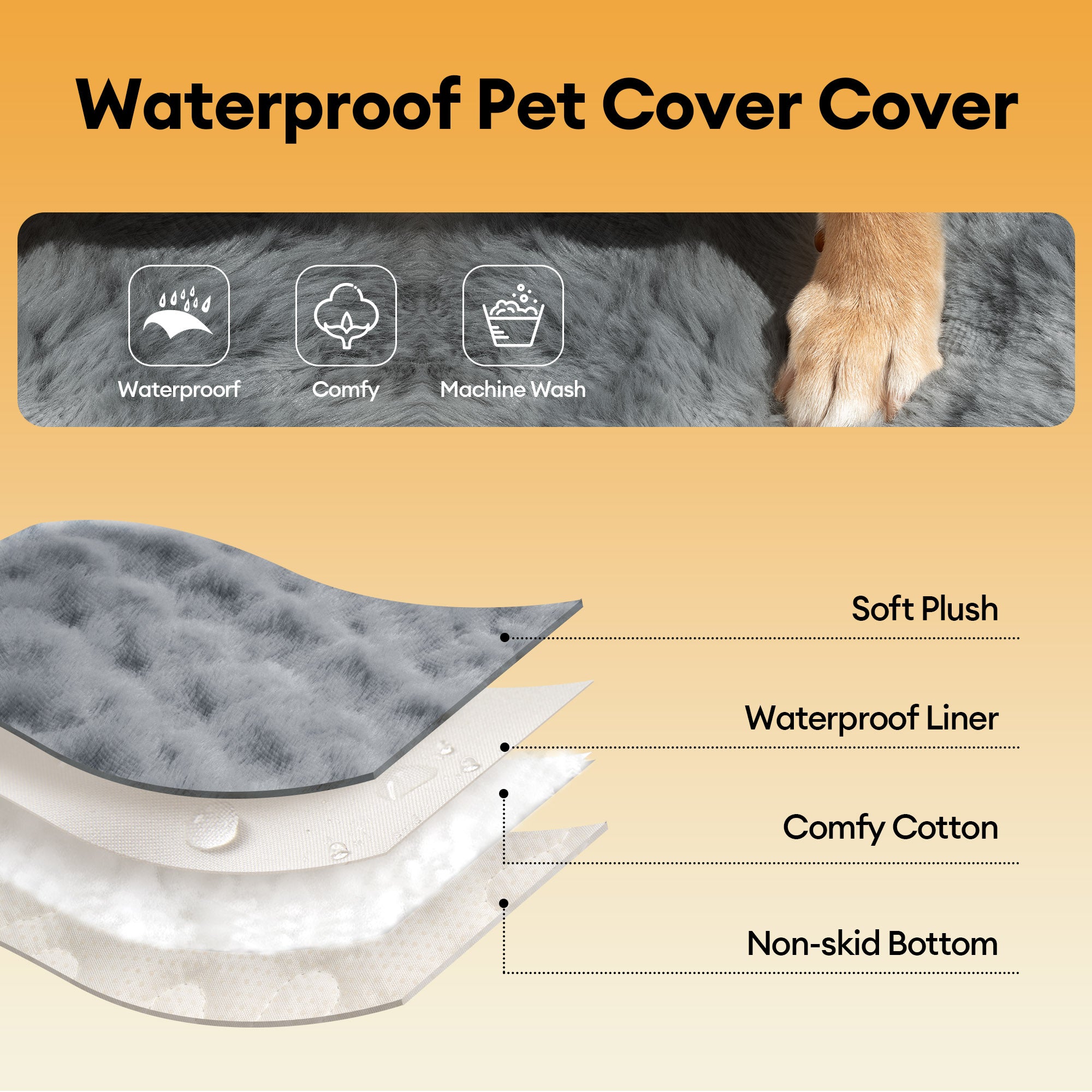 Fluffy Plush Faux Fur Warm Pet Mat Non-slip Couch Cover