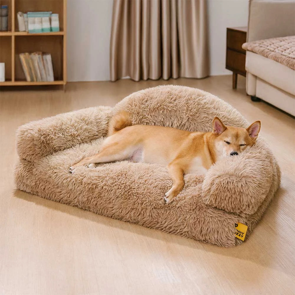 Cama de sofá de perro ortopédico de esponja y esponja de lujoso - Fluffyhaven Fluffyhaven