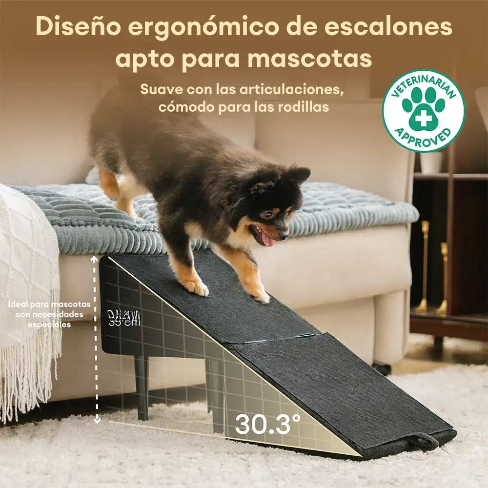 Escalera para perros en forma de rampa de madera convertible 2 en 1