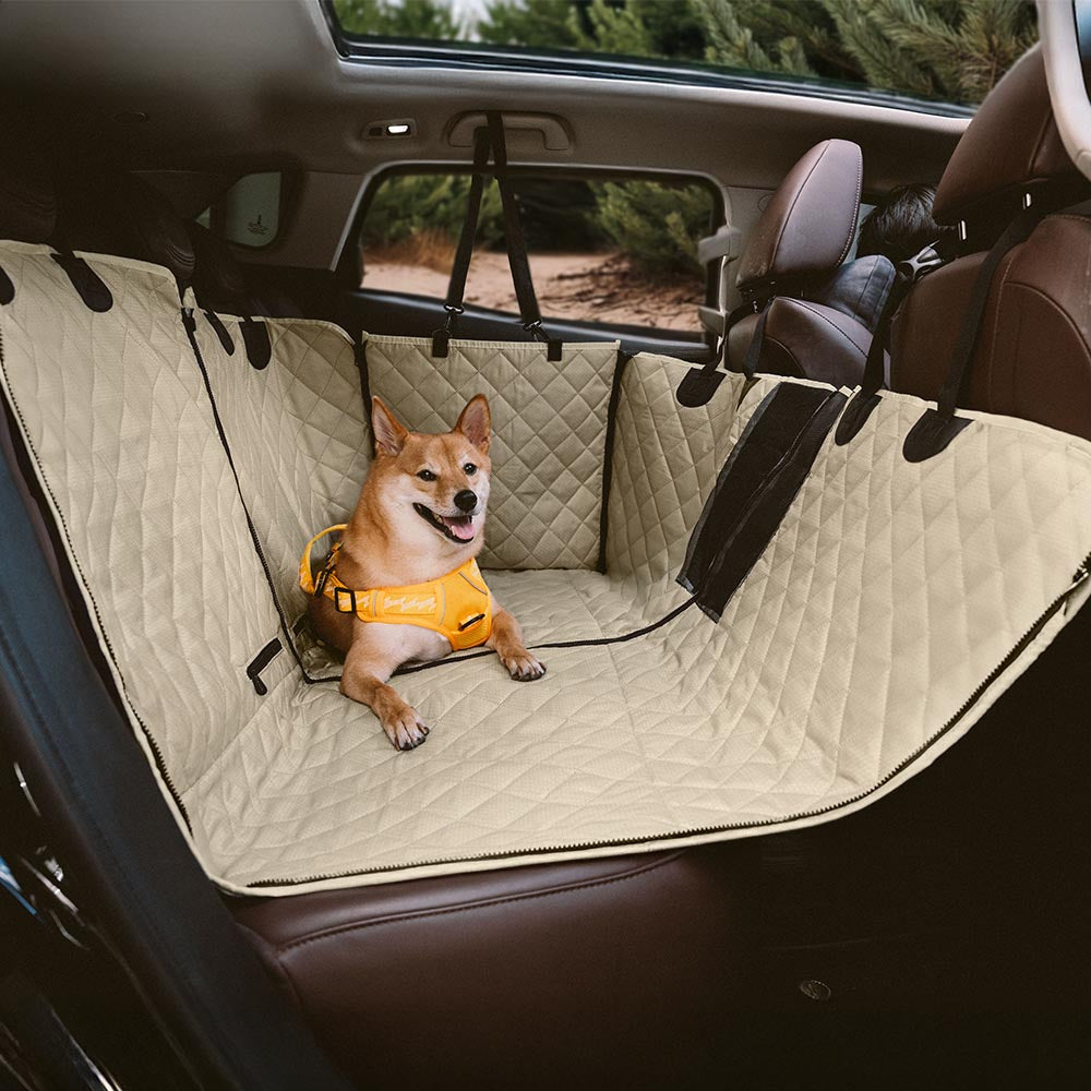 Funda de asiento para perro de coche impermeable y multiusos – Protector de asiento trasero convertible para mascotas