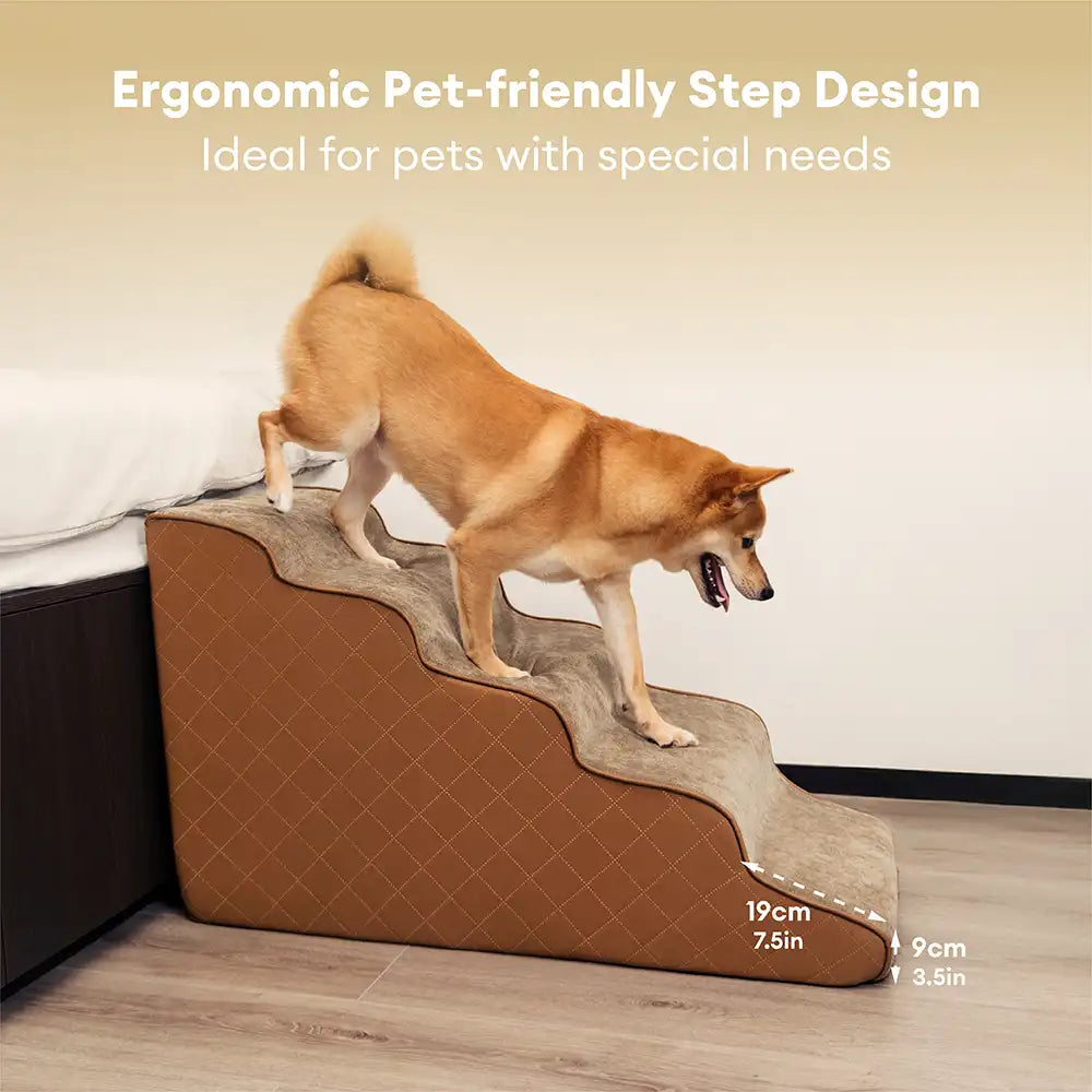 Escaleras de mascotas extraíbles de esponja de alta densidad de cuero de cuero - Luxestep
