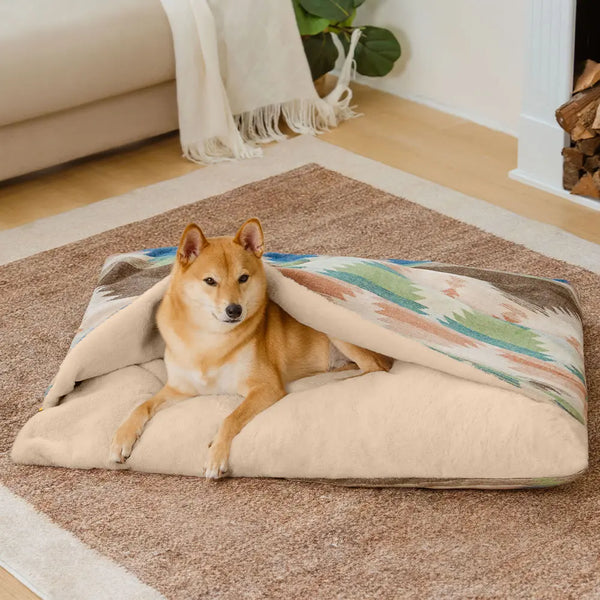 Cama de perros relajante de la cueva reversible para toda la temporada - Hugsack