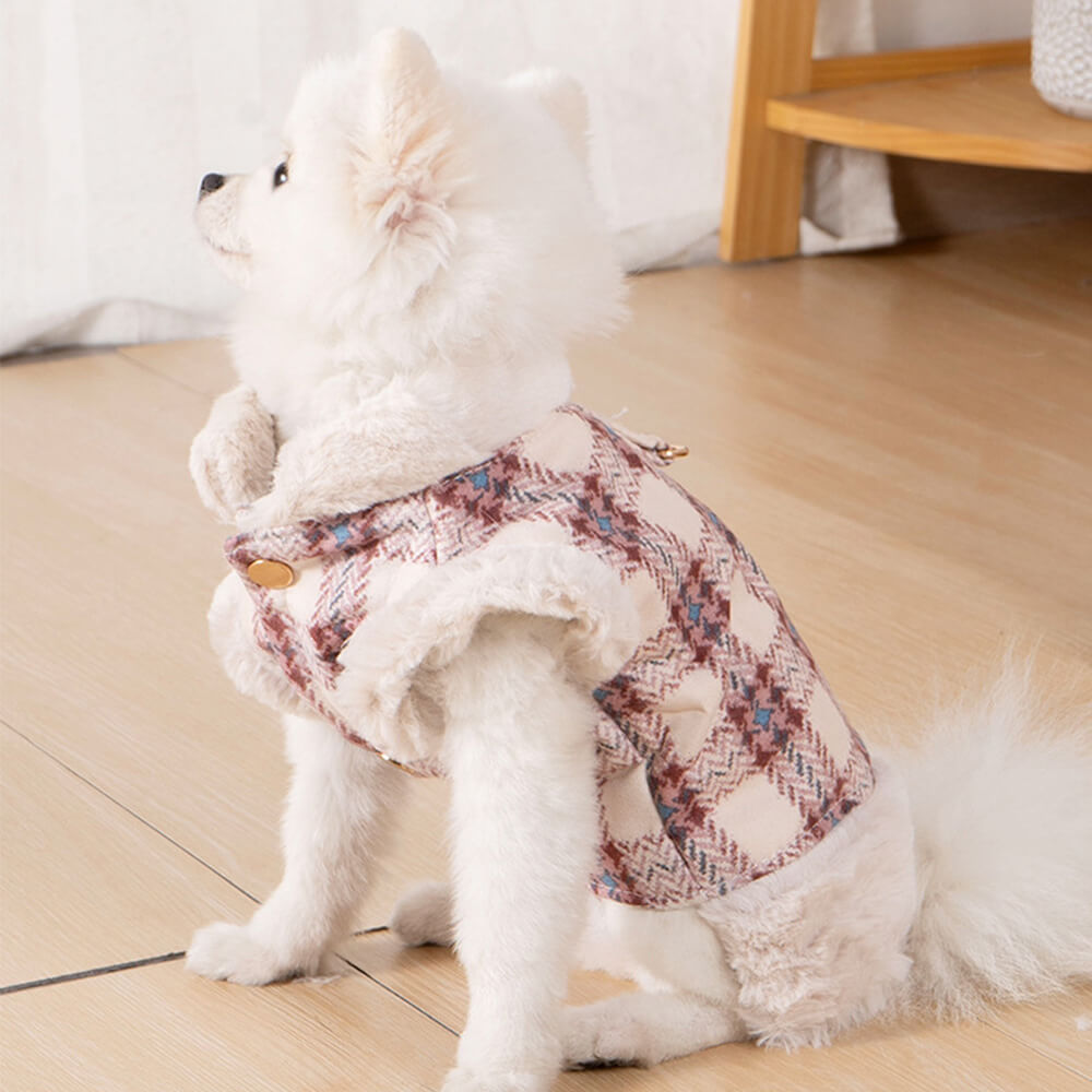 Chaqueta polar a cuadros para perros: una chaqueta de invierno cálida y elegante