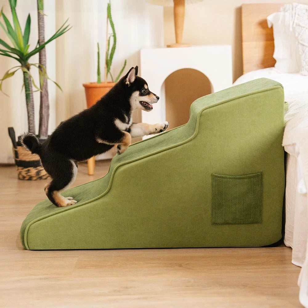 Escaleras de mascota de esponja extraíbles extra anchas de chenille