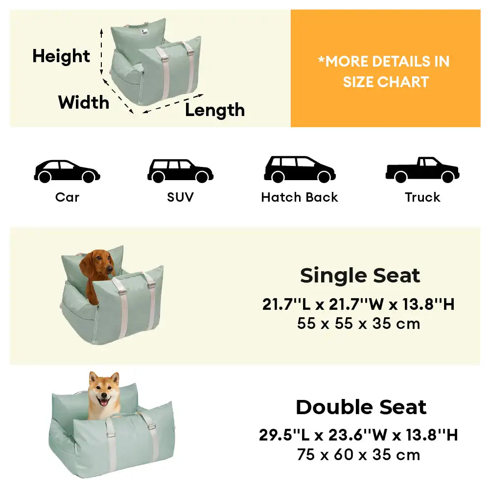 Cama de asiento para el automóvil para perros impermeable - Primera clase