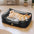 Cama para perros de lujo de cuero sintético impermeable y desmontable