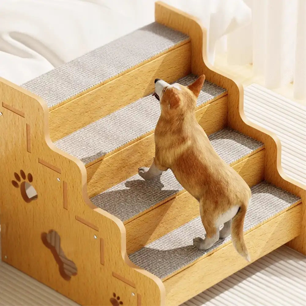 Rampa de perro de madera segura, resistente y antideslizante