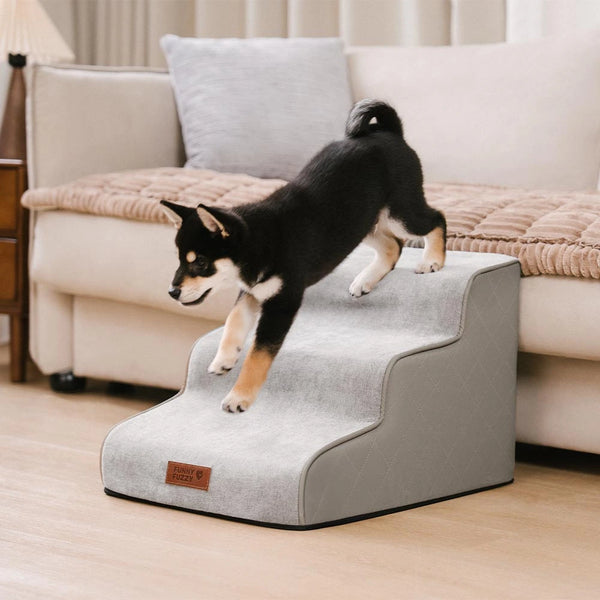 Escaleras de mascotas extraíbles de esponja de alta densidad de cuero de cuero - Luxestep
