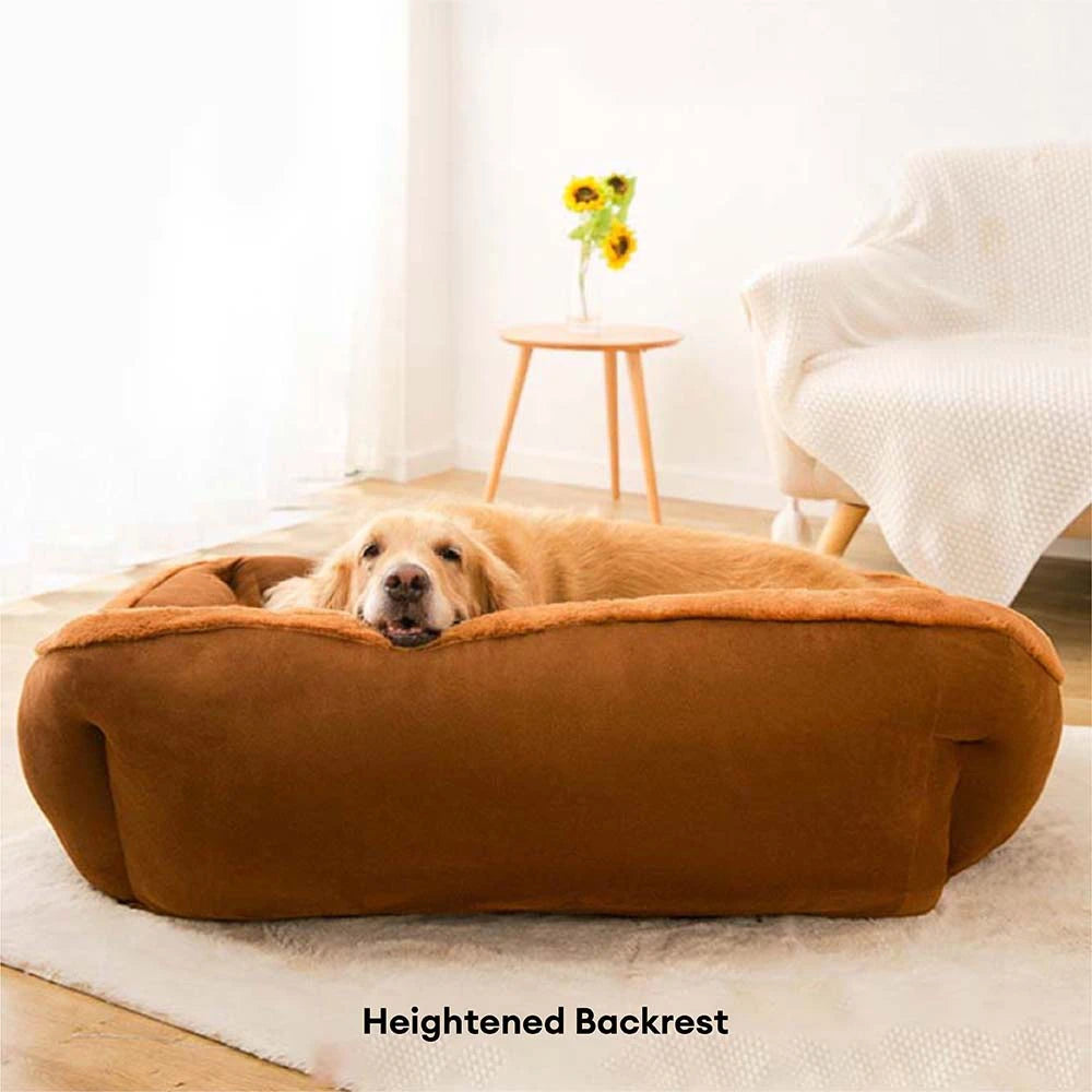Vintage Large Cozy Calming Sofa Dog Bed