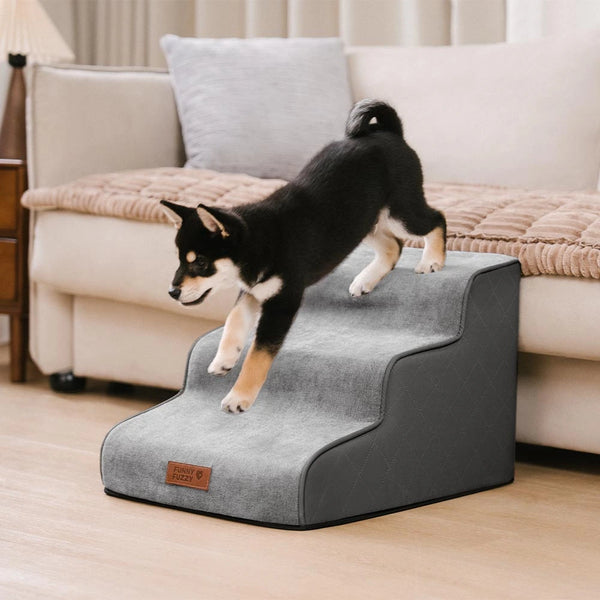 Escaleras de mascotas extraíbles de esponja de alta densidad de cuero de cuero - Luxestep