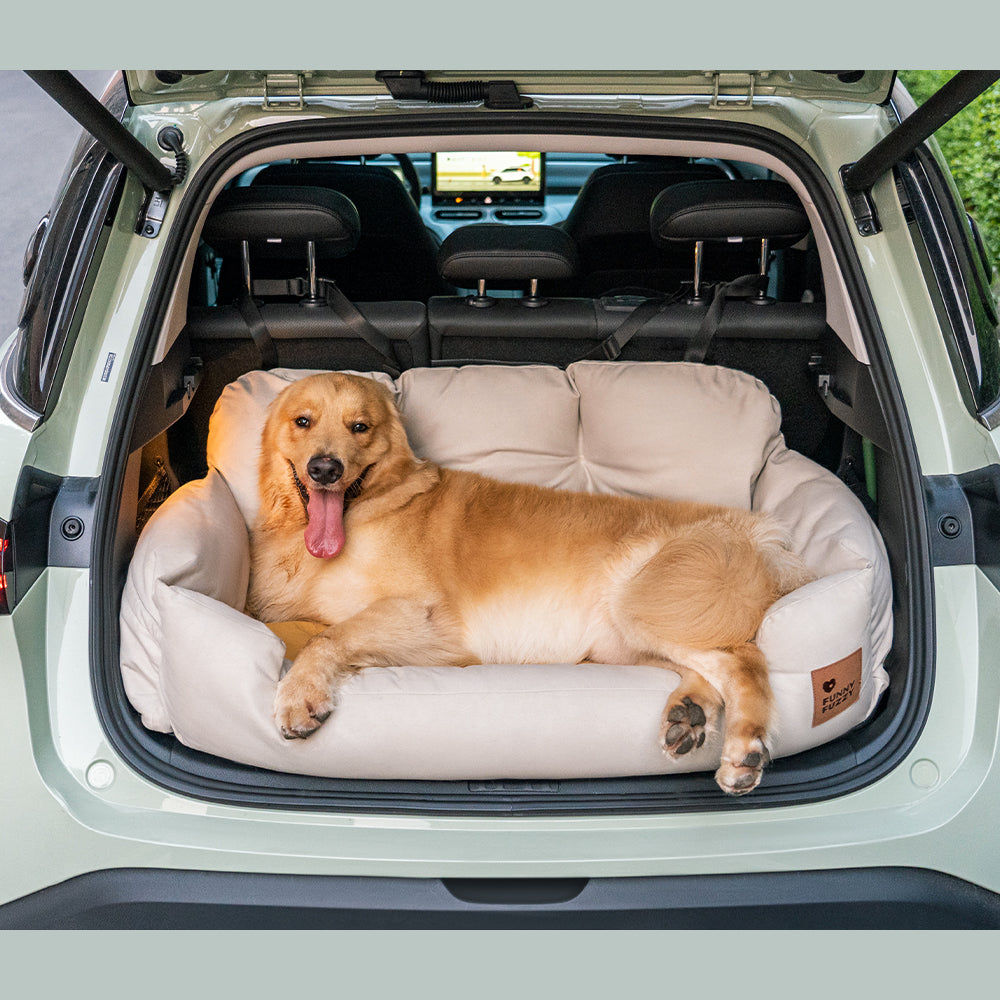 Cama de Asiento Trasero para Perros de Tamaño Mediano a Grande con Refuerzo para Viajes en Coche